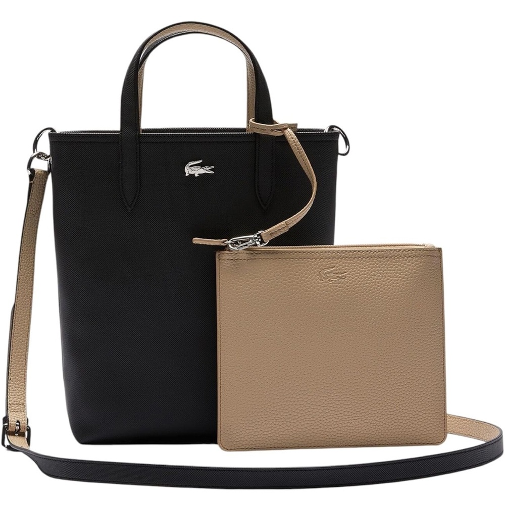 Lacoste Black and Tan Tote Bag Set